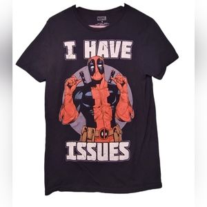 Marvel Deadpool T-Shirt Black  I Have Issues Adult Size Small Shirt